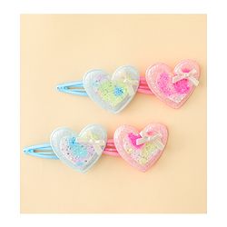 Babyhug Snap Clips With Heart Applique - Pink