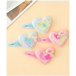 Babyhug Snap Clips With Heart Applique - Pink