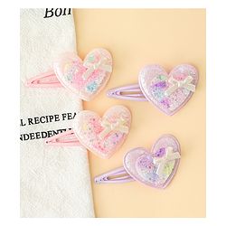 Babyhug Snap Clips With Heart Applique - Pink