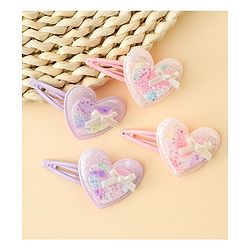 Babyhug Snap Clips With Heart Applique - Pink