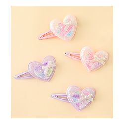 Babyhug Snap Clips With Heart Applique - Pink