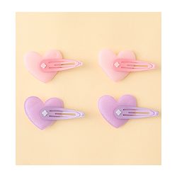 Babyhug Snap Clips With Heart Applique - Pink