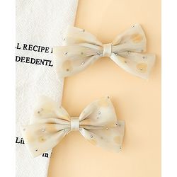 Babyhug Bow & Butterfly Clips Free Size Pack Of 2 -Yellow