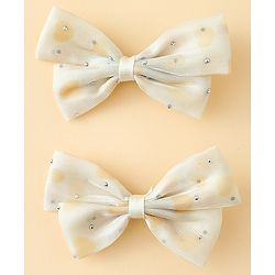 Babyhug Bow & Butterfly Clips Free Size Pack Of 2 -Yellow