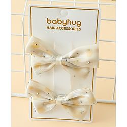 Babyhug Bow & Butterfly Clips Free Size Pack Of 2 -Yellow