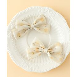 Babyhug Bow & Butterfly Clips Free Size Pack Of 2 -Yellow