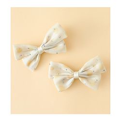 Babyhug Bow & Butterfly Clips Free Size Pack Of 2 -Yellow