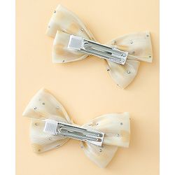 Babyhug Bow & Butterfly Clips Free Size Pack Of 2 -Yellow