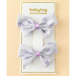 Babyhug Bow & Butterfly Clips Free Size Pack Of 2 -Yellow