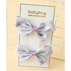 Babyhug Bow & Butterfly Clips Free Size Pack Of 2 -Yellow