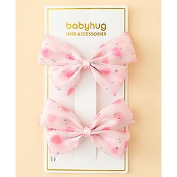 Babyhug Bow & Butterfly Clips Free Size Pack Of 2 -Yellow