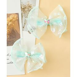 Babyhug Free Size Bow & Butterfly Clips With Butterfly & Floral Design Pack Of 2 - Fuchsia