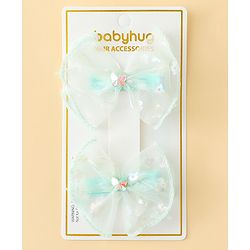 Babyhug Free Size Bow & Butterfly Clips With Butterfly & Floral Design Pack Of 2 - Fuchsia