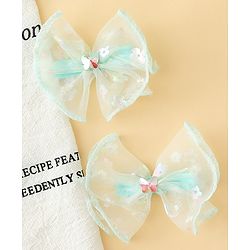 Babyhug Free Size Bow & Butterfly Clips With Butterfly & Floral Design Pack Of 2 - Fuchsia
