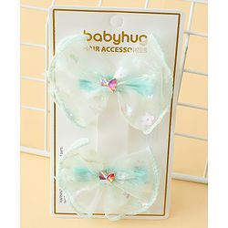 Babyhug Free Size Bow & Butterfly Clips With Butterfly & Floral Design Pack Of 2 - Fuchsia