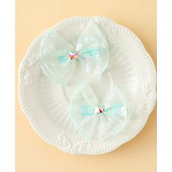 Babyhug Free Size Bow & Butterfly Clips With Butterfly & Floral Design Pack Of 2 - Fuchsia