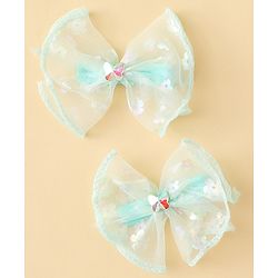 Babyhug Free Size Bow & Butterfly Clips With Butterfly & Floral Design Pack Of 2 - Fuchsia