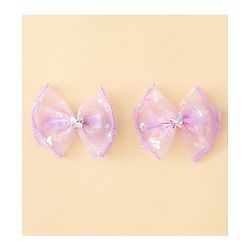 Babyhug Free Size Bow & Butterfly Clips With Butterfly & Floral Design Pack Of 2 - Fuchsia
