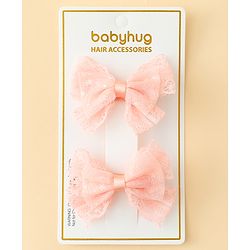 Babyhug Free Size Bow & Butterfly Clips Blue Pack Of 2 - Orange