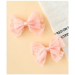Babyhug Free Size Bow & Butterfly Clips Blue Pack Of 2 - Orange