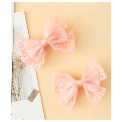 Babyhug Free Size Bow & Butterfly Clips Blue Pack Of 2 - Orange