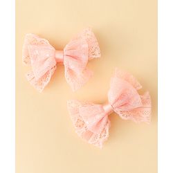Babyhug Free Size Bow & Butterfly Clips Blue Pack Of 2 - Orange