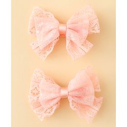 Babyhug Free Size Bow & Butterfly Clips Blue Pack Of 2 - Orange