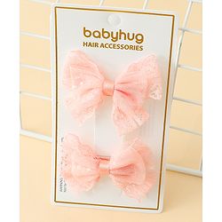 Babyhug Free Size Bow & Butterfly Clips Blue Pack Of 2 - Orange