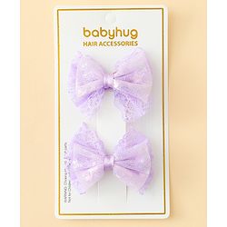 Babyhug Free Size Bow & Butterfly Clips Blue Pack Of 2 - Orange