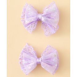 Babyhug Free Size Bow & Butterfly Clips Blue Pack Of 2 - Orange