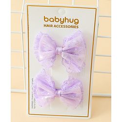 Babyhug Free Size Bow & Butterfly Clips Blue Pack Of 2 - Orange