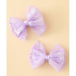 Babyhug Free Size Bow & Butterfly Clips Blue Pack Of 2 - Orange
