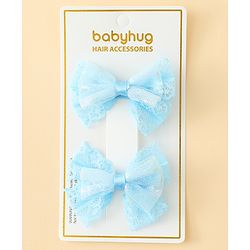 Babyhug Free Size Bow & Butterfly Clips Blue Pack Of 2 - Orange