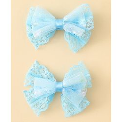 Babyhug Free Size Bow & Butterfly Clips Blue Pack Of 2 - Orange