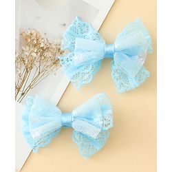 Babyhug Free Size Bow & Butterfly Clips Blue Pack Of 2 - Orange