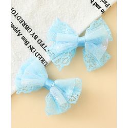 Babyhug Free Size Bow & Butterfly Clips Blue Pack Of 2 - Orange
