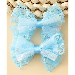 Babyhug Free Size Bow & Butterfly Clips Blue Pack Of 2 - Orange