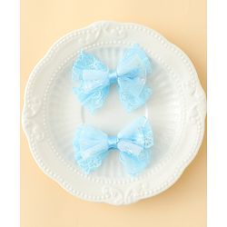 Babyhug Free Size Bow & Butterfly Clips Blue Pack Of 2 - Orange