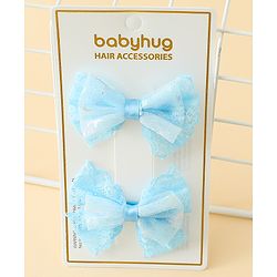 Babyhug Free Size Bow & Butterfly Clips Blue Pack Of 2 - Orange