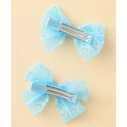 Babyhug Free Size Bow & Butterfly Clips Blue Pack Of 2 - Orange