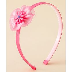 Babyhug Free Size Hair Band With Floral Applique - Pink
