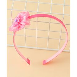 Babyhug Free Size Hair Band With Floral Applique - Pink