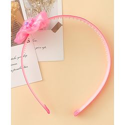 Babyhug Free Size Hair Band With Floral Applique - Pink