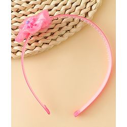 Babyhug Free Size Hair Band With Floral Applique - Pink