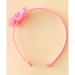 Babyhug Free Size Hair Band With Floral Applique - Pink
