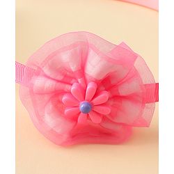 Babyhug Free Size Hair Band With Floral Applique - Pink
