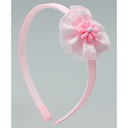 Babyhug Free Size Hair Band With Floral Applique - Pink
