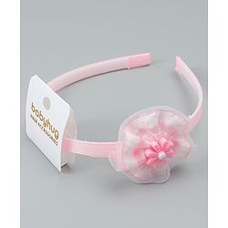 Babyhug Free Size Hair Band With Floral Applique - Pink