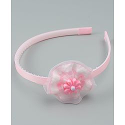 Babyhug Free Size Hair Band With Floral Applique - Pink