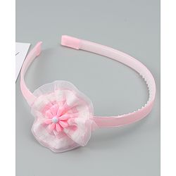 Babyhug Free Size Hair Band With Floral Applique - Pink